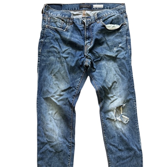 Aeropostale Women’s Skinny Jeans 32x30 – Distressed Ripped Blue Denim – Y2K Grun - Picture 2 of 11
